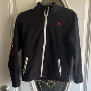 Ariat Kids Black Raincoat with White Zippers